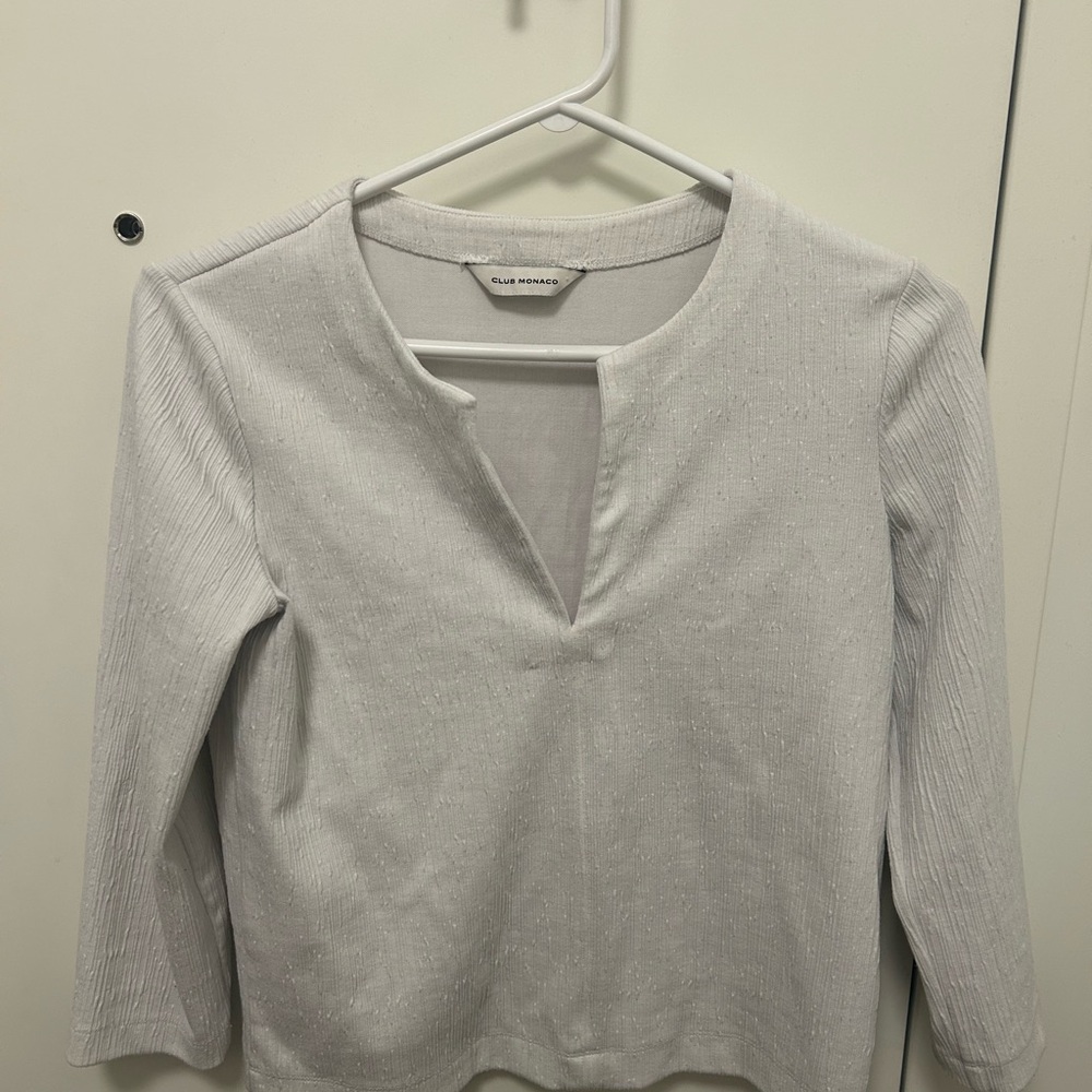 Club Monaco White Long Sleeve Top